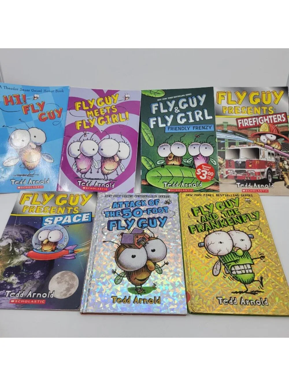 FLY GUY by Tedd Arnold Lot of 7 Level 1 Beginning Readers Books - RB018